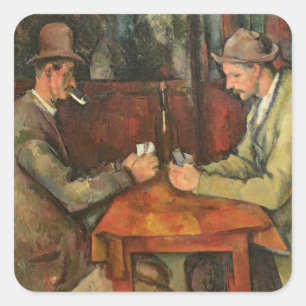 Paul Cezanne   kortspelarna, 1893-96 Fyrkantigt Klistermärke