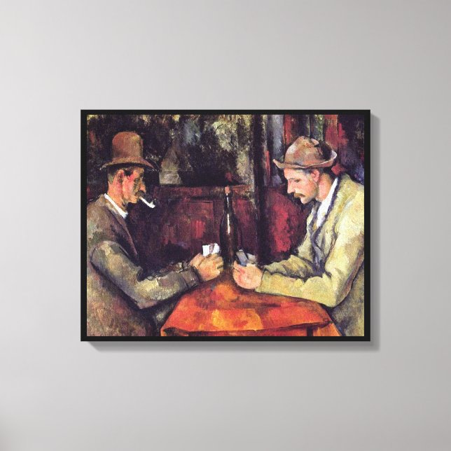 Paul Cezanne - Kortspelarna - finare konsmålning Canvastryck (Framsida)