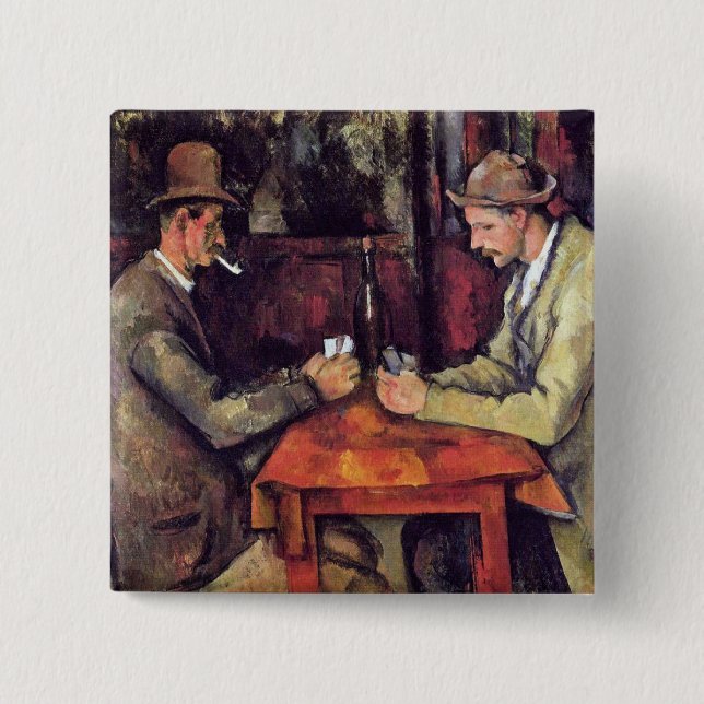 Paul Cezanne - Kortspelarna Finsk Konst-målning Knapp (Framsida)