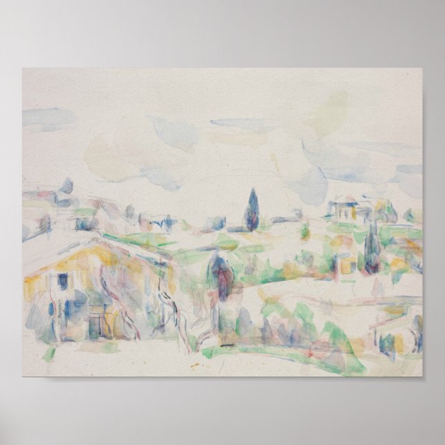 Paul Cezanne - Landskap i Provence Poster (Framsidan)