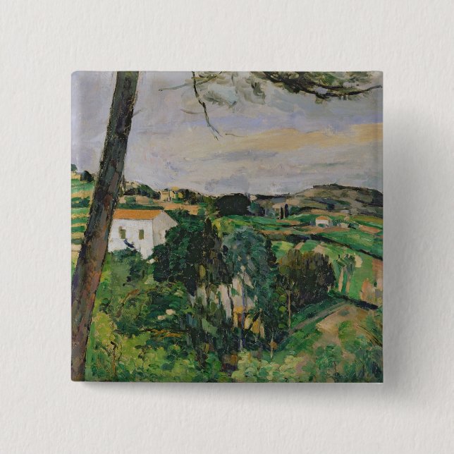 Paul Cezanne | landskap med det röda tak eller Knapp (Framsida)