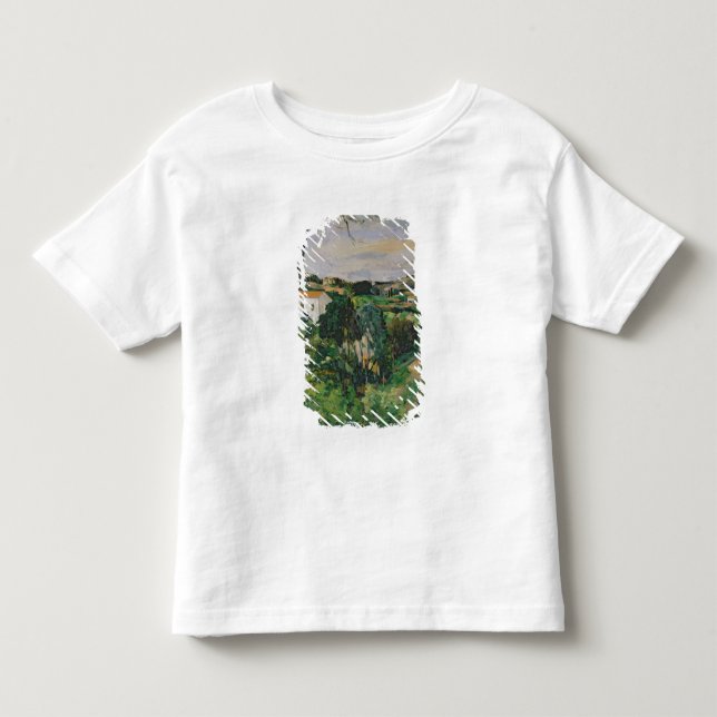 Paul Cezanne | landskap med det röda tak eller Tee Shirt (Framsida)