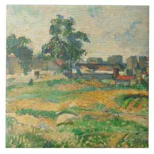Paul Cezanne landskap nära Paris, C. 1876 (olja Kakelplatta