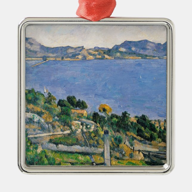 Paul Cezanne | L'Estaque, beskådar av fjärden av Julgransprydnad Metall (Framsidan)