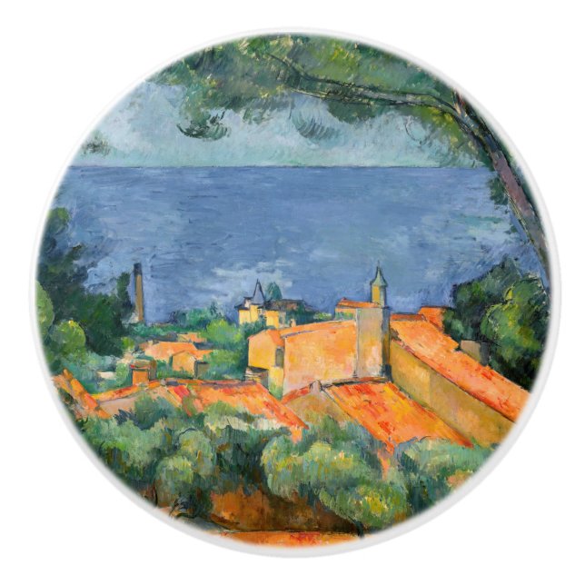 Paul Cezanne - L'Estaque med röda tak Knopp (Framsidan)