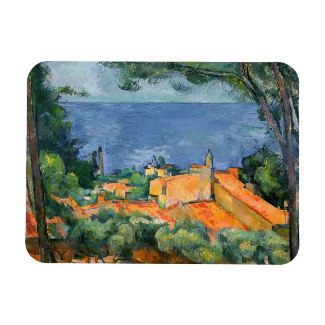 Paul Cezanne - L'Estaque med röda tak Magnet (Horisontell)