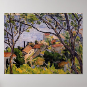 Paul Cezanne-L'Estaque. Visa genom Träd Poster