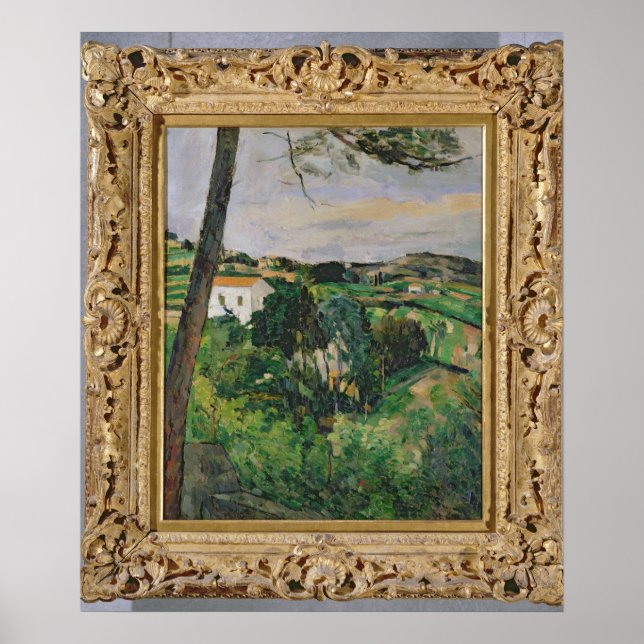 Paul Cezanne | Liggande med rött tak eller gräs Poster (Framsidan)
