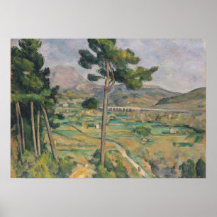 Paul Cezanne Liggande med viadukt Poster