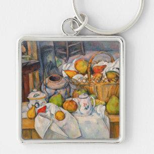 Paul Cezanne - Livet med Basket Fyrkantig Silverfärgad Nyckelring