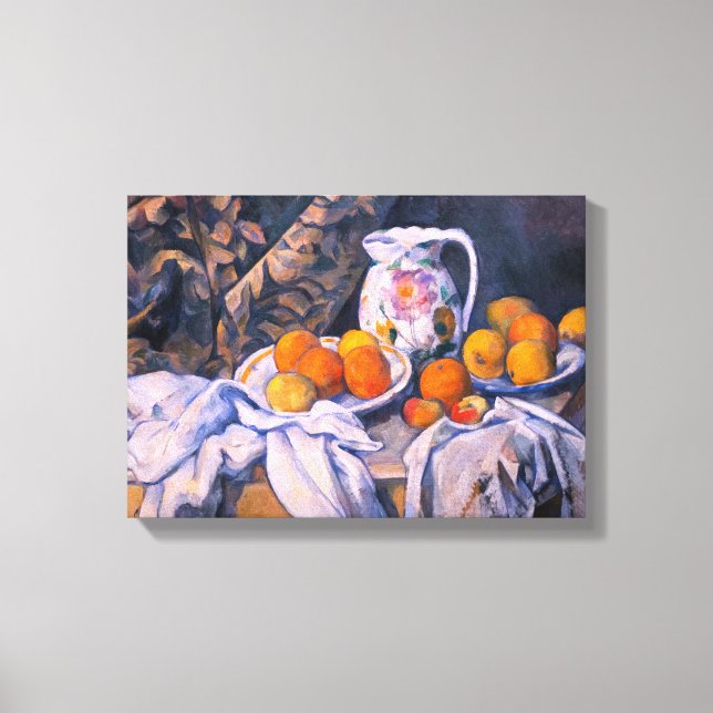 Paul Cezanne - Livet med en ridå Canvastryck (Framsida)