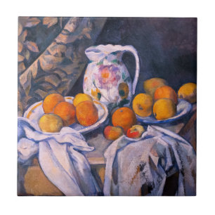 Paul Cezanne - Livet med en ridå Kakelplatta