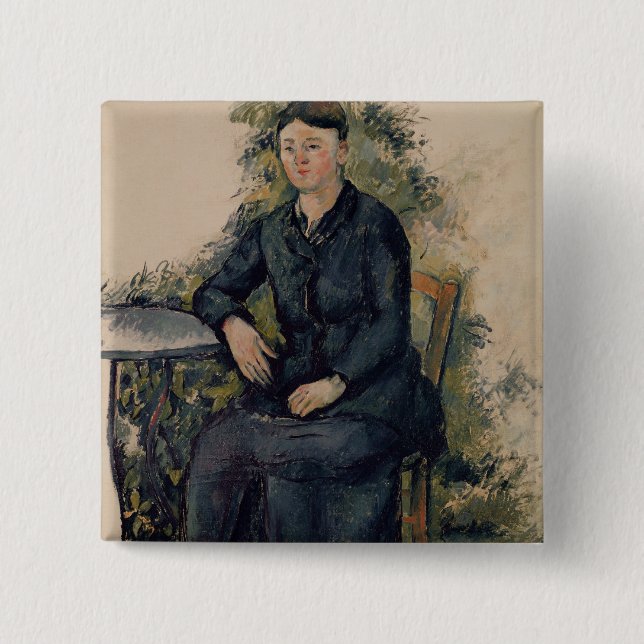 Paul Cezanne | madam Cezanne i trädgården, 1880- Knapp (Framsida)