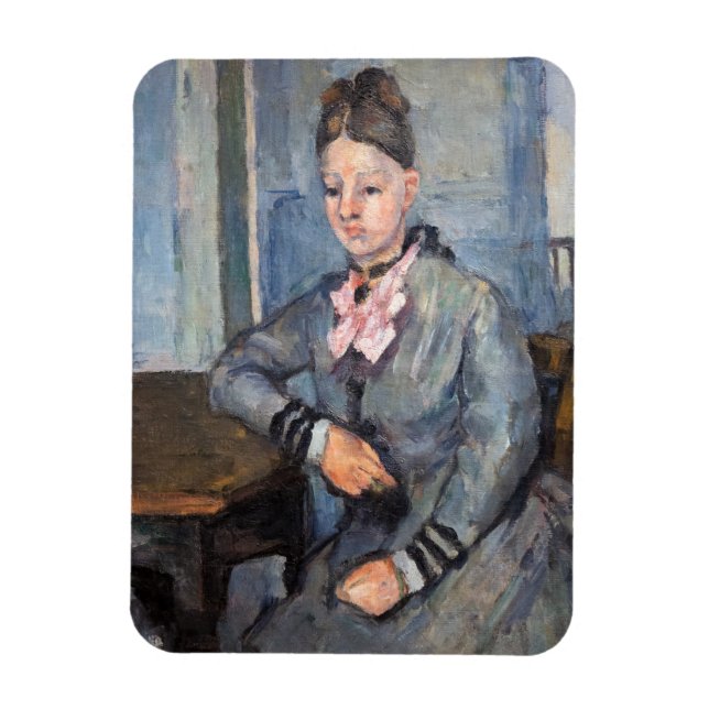 Paul Cezanne - Madame Cezanne Leaning på Bord Magnet (Vertikal)