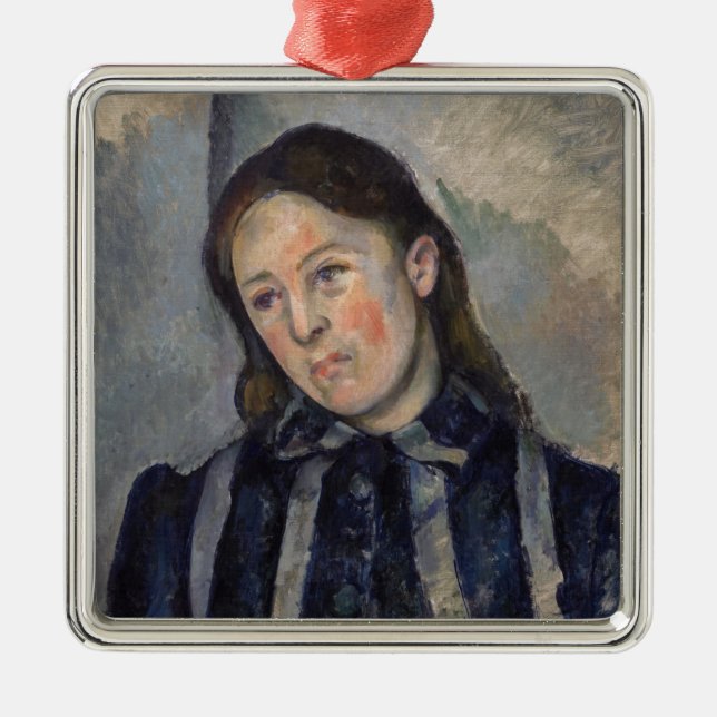 Paul Cezanne - Madame Cezanne with Loosened Hair Julgransprydnad Metall (Framsidan)