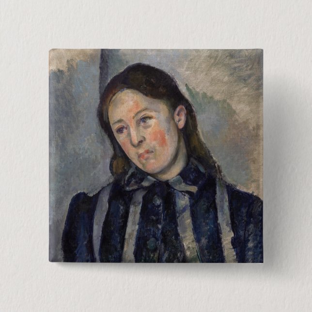 Paul Cezanne - Madame Cezanne with Loosened Hair Knapp (Framsida)