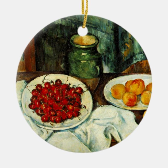 Paul Cezanne-målning, Cherries, Julgransprydnad Keramik (Framsidan)