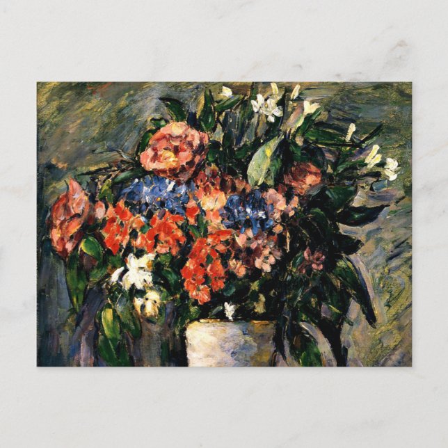 Paul Cezanne-målning, Pot of Flowers, 1876 Vykort (Framsida)