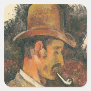 Paul Cezanne man i den orientaliska dräkten, Fyrkantigt Klistermärke