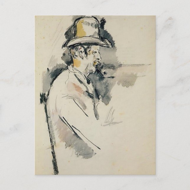 Paul Cezanne-Man med en pipa Vykort (Framsida)