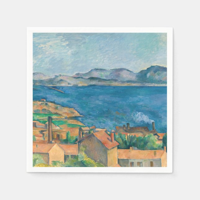 Paul Cezanne - Marseillebukten, Seen från Estaque Pappersservett (Framsidan)