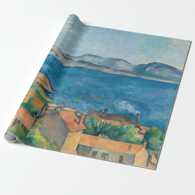 Paul Cezanne - Marseillebukten, Seen från Estaque Presentpapper (Utrullad)