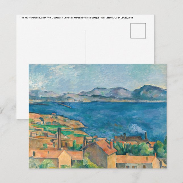 Paul Cezanne - Marseillebukten, Seen från Estaque Vykort (Fram/baksida)