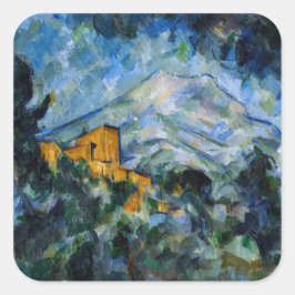Paul Cezanne - Mont Saint-Victoire & Chateau Noir Fyrkantigt Klistermärke