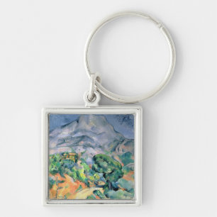 Paul Cezanne Mont Sainte-Victoire, 1900 Fyrkantig Silverfärgad Nyckelring