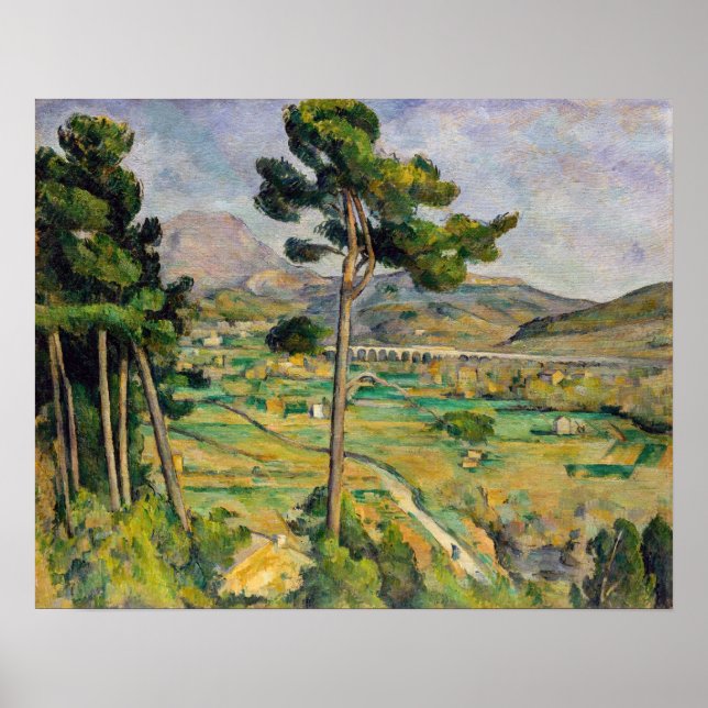 Paul Cezanne - Mont Sainte-Victoire and Viaduct Poster (Framsidan)