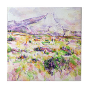 Paul Cezanne Mont Sainte-Victoire från Les Lauv Kakelplatta