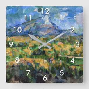 Paul Cezanne - Mont Sainte-Victoire Fyrkantig Klocka