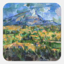 Paul Cezanne - Mont Sainte-Victoire Fyrkantigt Klistermärke