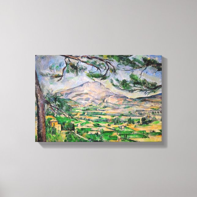 Paul Cezanne - Mont Sainte-Victoire och Large Gräs Canvastryck (Framsida)