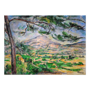 Paul Cezanne - Mont Sainte-Victoire och Large Gräs Fototryck