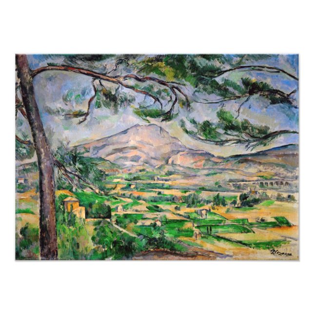 Paul Cezanne - Mont Sainte-Victoire och Large Gräs Fototryck (Framsidan)