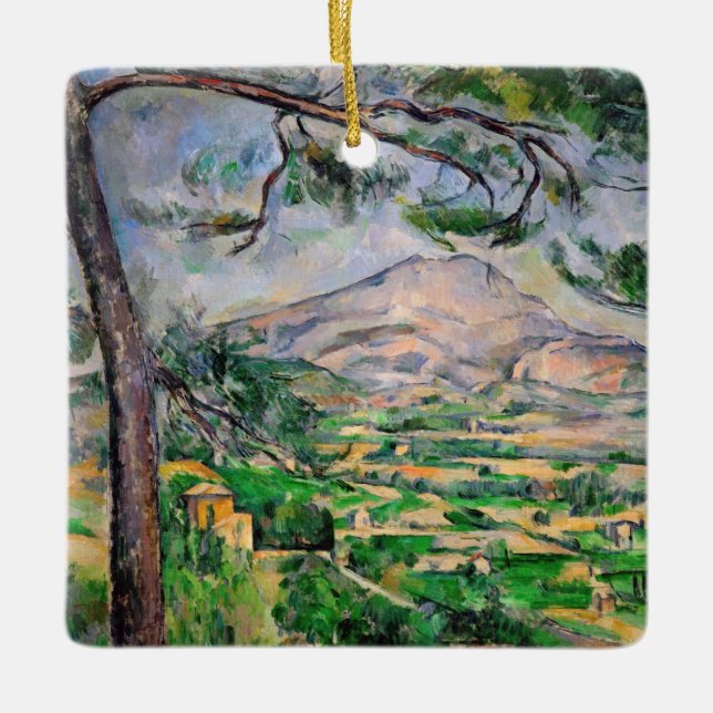 Paul Cezanne - Mont Sainte-Victoire och Large Gräs Julgransprydnad Keramik (Framsida)