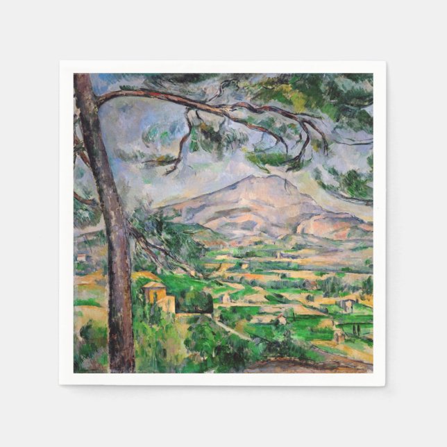 Paul Cezanne - Mont Sainte-Victoire och Large Gräs Pappersservett (Framsidan)