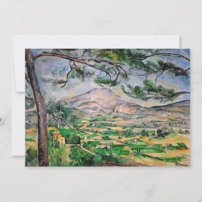 Paul Cezanne - Mont Sainte-Victoire och Large Gräs Tack Kort (Framsida)