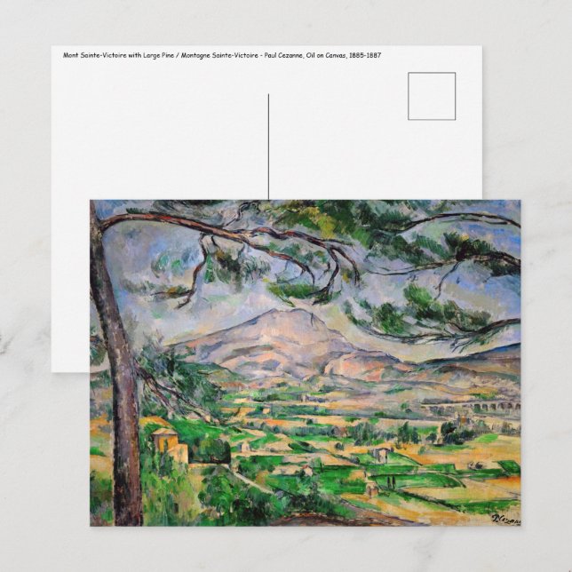 Paul Cezanne - Mont Sainte-Victoire och Large Gräs Vykort (Fram/baksida)