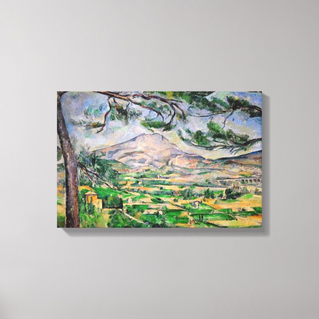 Paul Cezanne - Mont Sainte-Victoire och stor tall Canvastryck (Framsida)