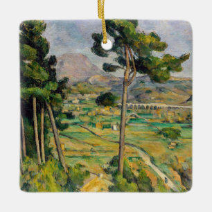 Paul Cezanne - Mont Sainte-Victoire och Viaduct Julgransprydnad Keramik