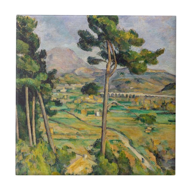 Paul Cezanne - Mont Sainte-Victoire och Viaduct Kakelplatta (Framsidan)