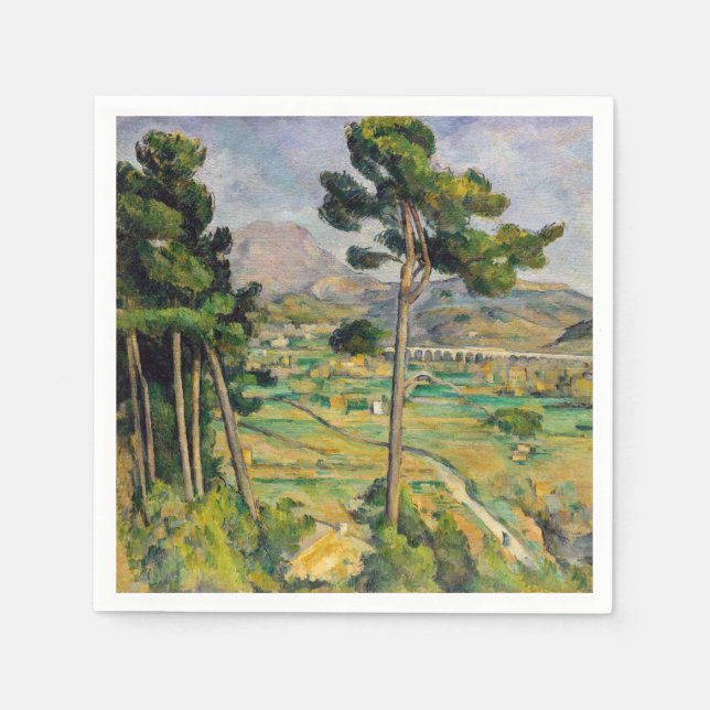 Paul Cezanne - Mont Sainte-Victoire och Viaduct Pappersservett (Framsidan)