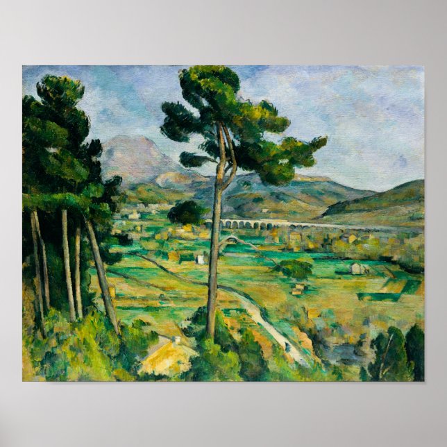 Paul Cezanne. Mont Sainte-Victoire och Viadukten Poster (Framsidan)