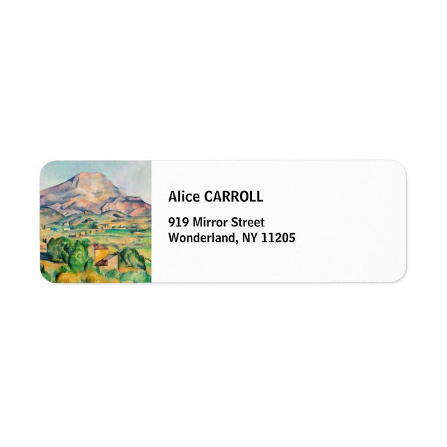 Paul Cezanne - Mont Sainte-Victoire Returadress Etikett (Framsidan)