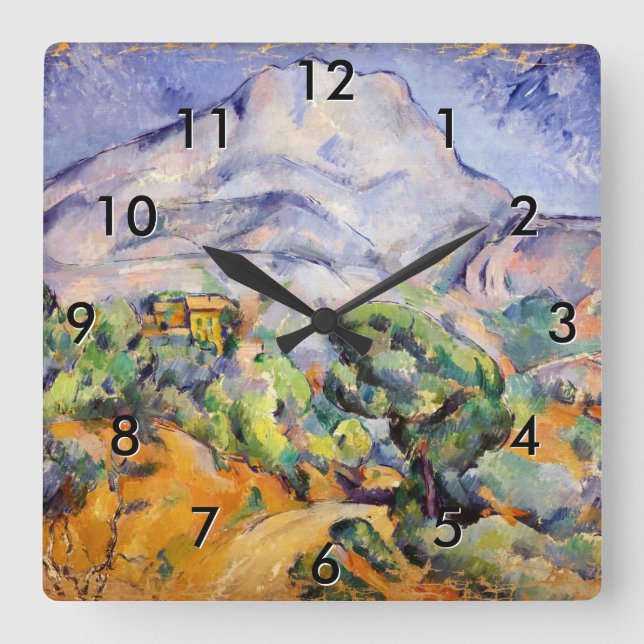 Paul Cezanne - Mont Sainte-Victoire, Tholonet Road Fyrkantig Klocka (Framsida)