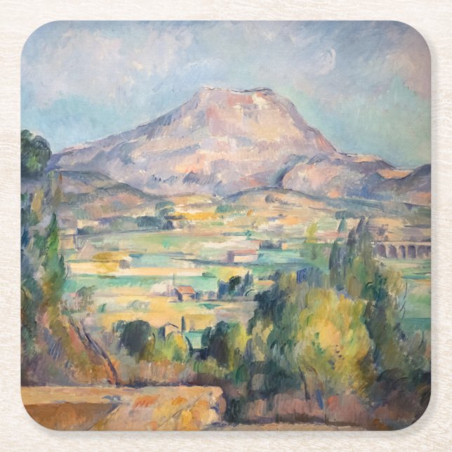 Paul Cezanne - Mont Sainte-Victoire Underlägg Papper Kvadrat (Framsidan)