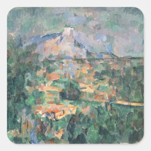 Paul Cezanne Montagne Sainte-Victoire från Lauv Fyrkantigt Klistermärke