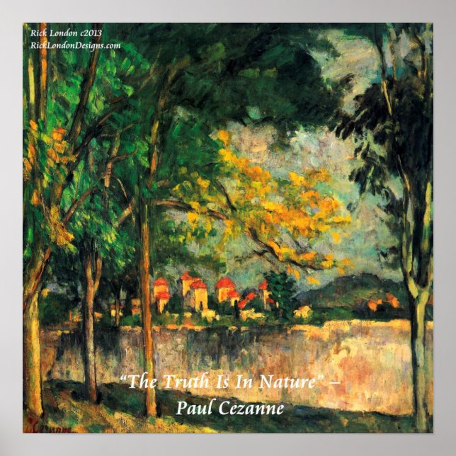 Paul Cezanne Nature Painting & Quote Poster (Framsidan)